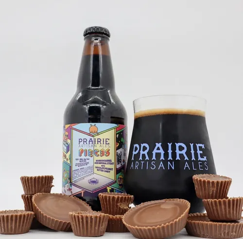 Prairie Artisan Ales beer bottle and glass with chocolates by Daniel Sulzberg