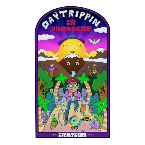Daytrippin in Paradise cartoon with character and animals by Daniel Sulzberg