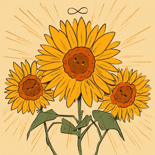 Autism awareness commission featuring sunflowers