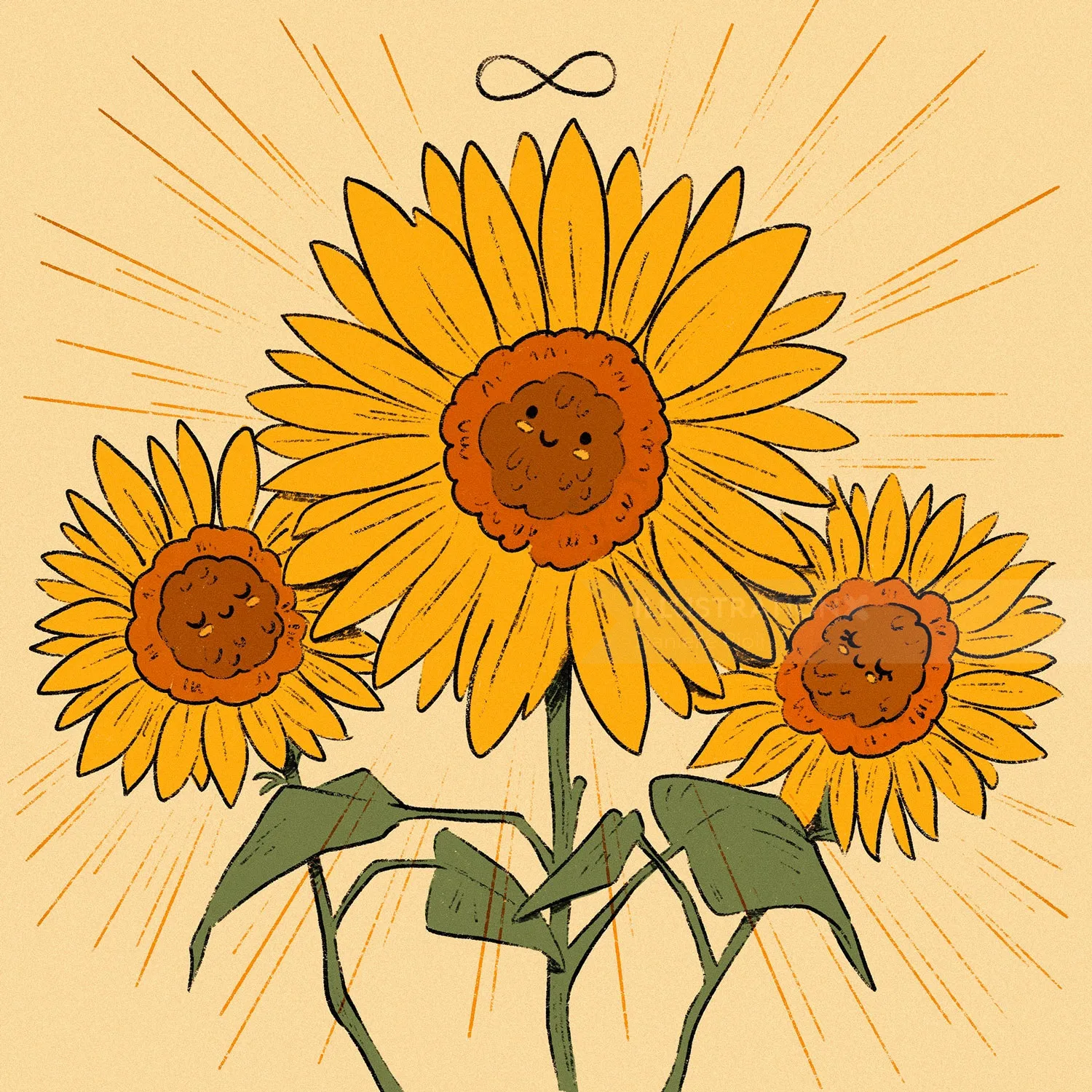 Autism awareness commission featuring sunflowers