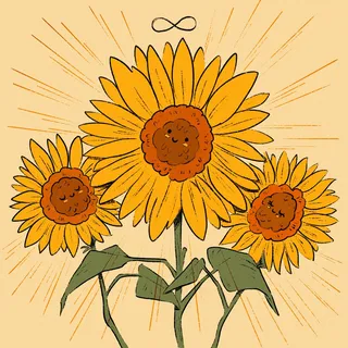 Autism awareness commission featuring sunflowers