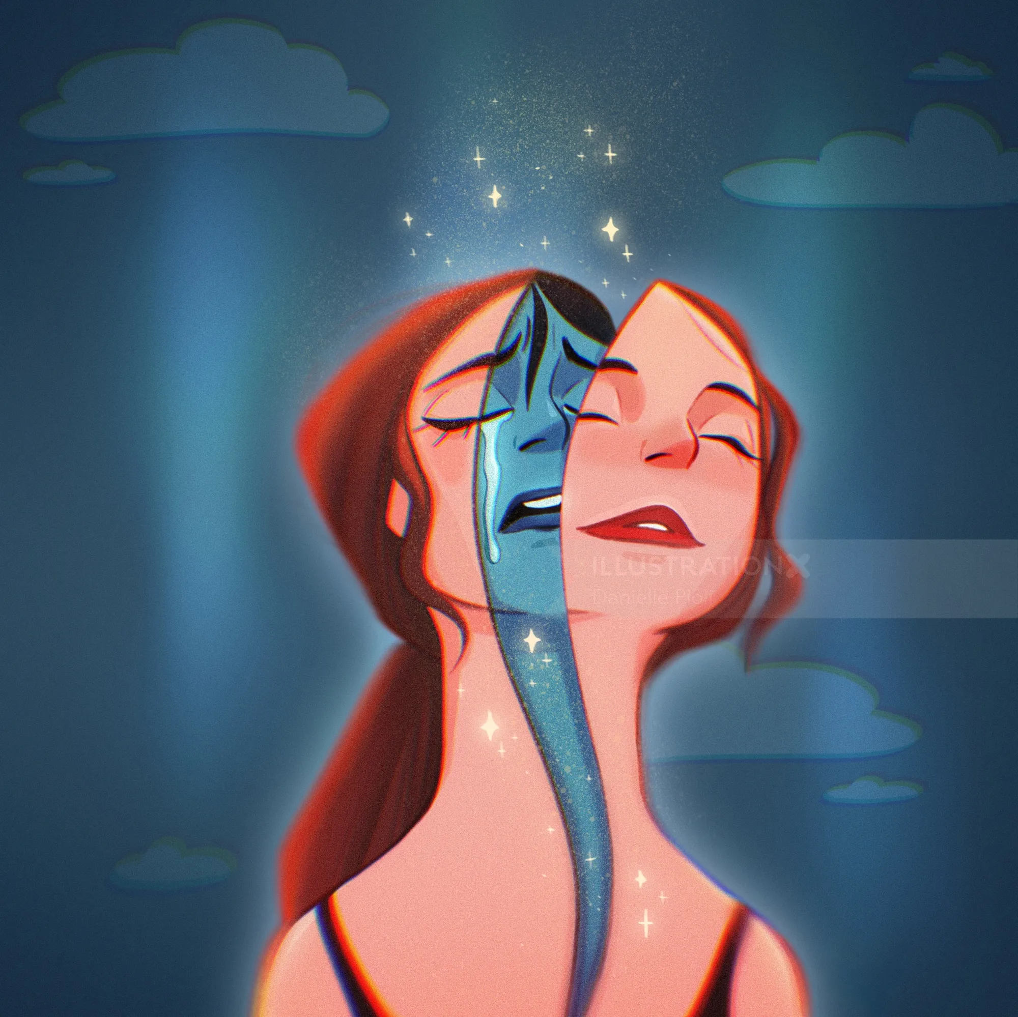 Scene from the middle grade book "Blue Inside"
