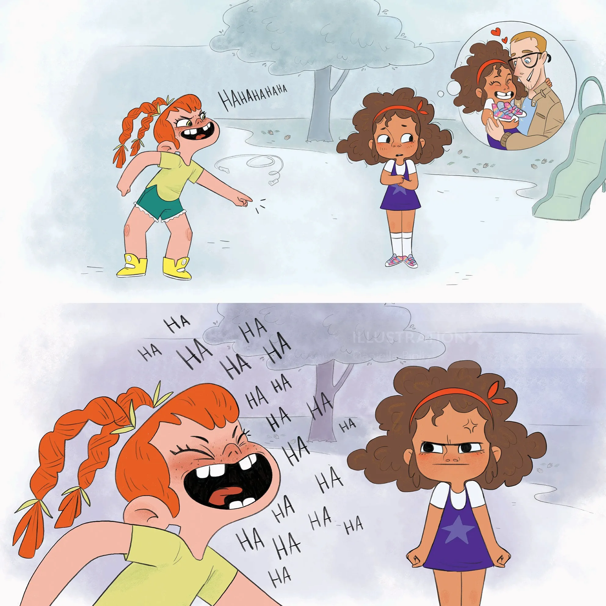 Children’s storybook page from "Zara’s Big Messy Goodbye"