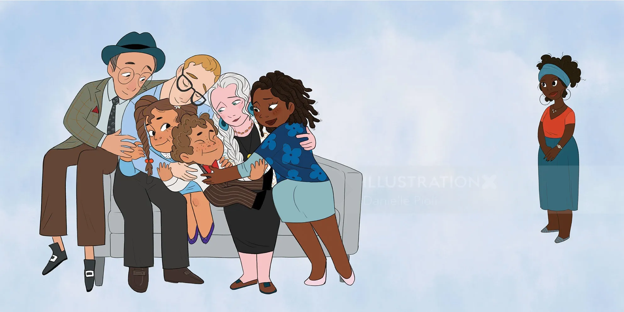 Emotional goodbye scene from the Zara’s Big Messy children’s series