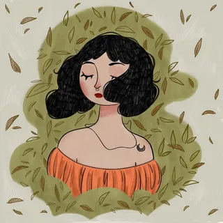 Fall portrait featuring a girl with warm autumn tones