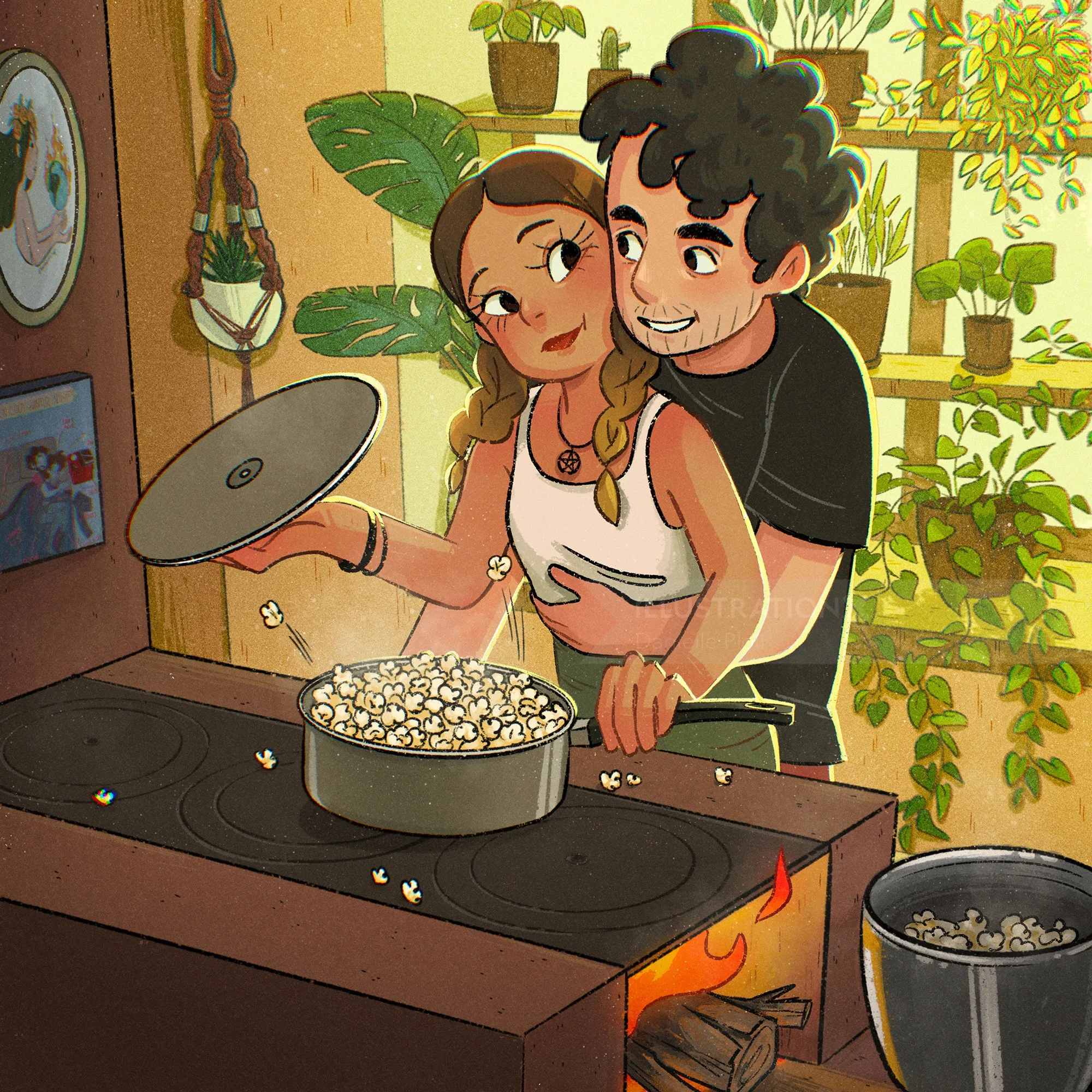 Valentine’s Day themed editorial showing a loving couple