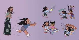 Comic strip depicting a lazy character