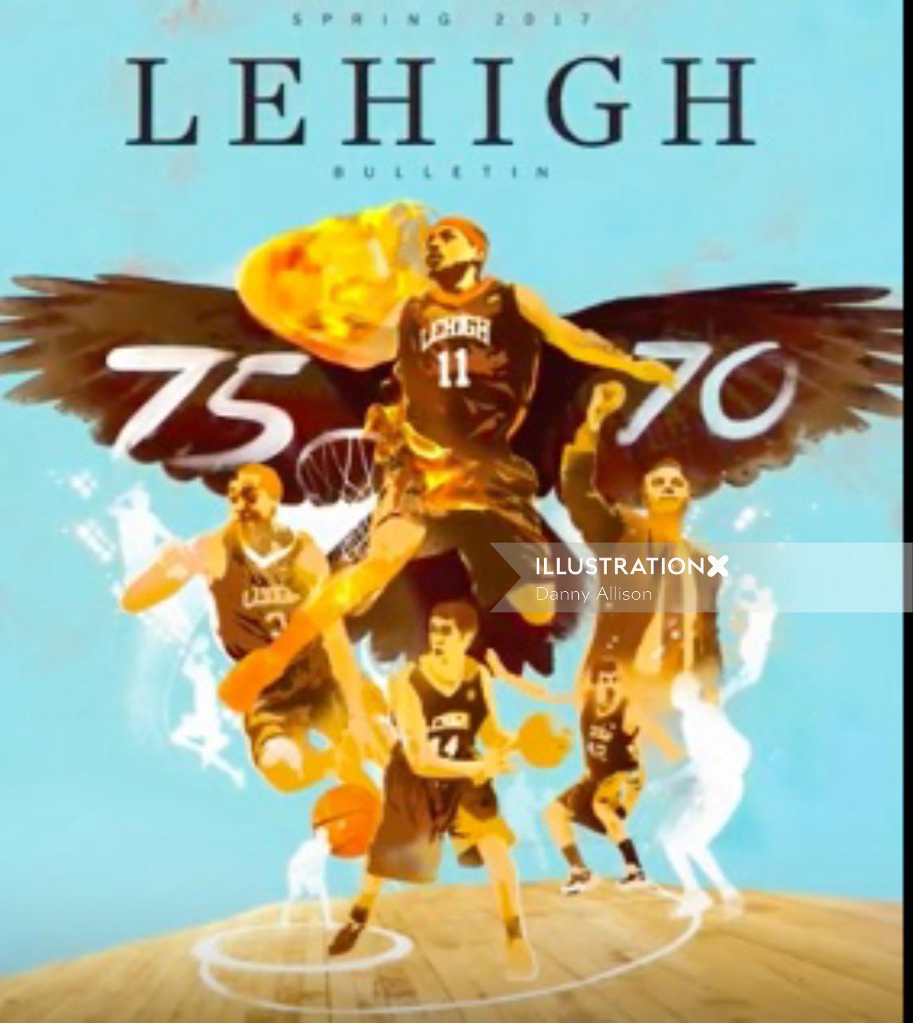 Sports & Fitness of  Lehigh Basket Ball Team Poster


