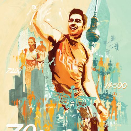 Sports illustration for running and marathon