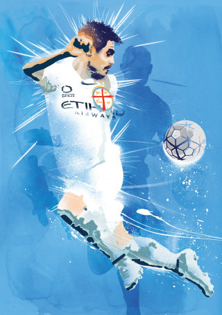 Danny Allison 为墨尔本足球俱乐部绘制的 Bruno Fornaroli 图
