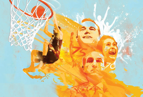 Affiche Leigh Basketball Team Sport &amp; Fitness