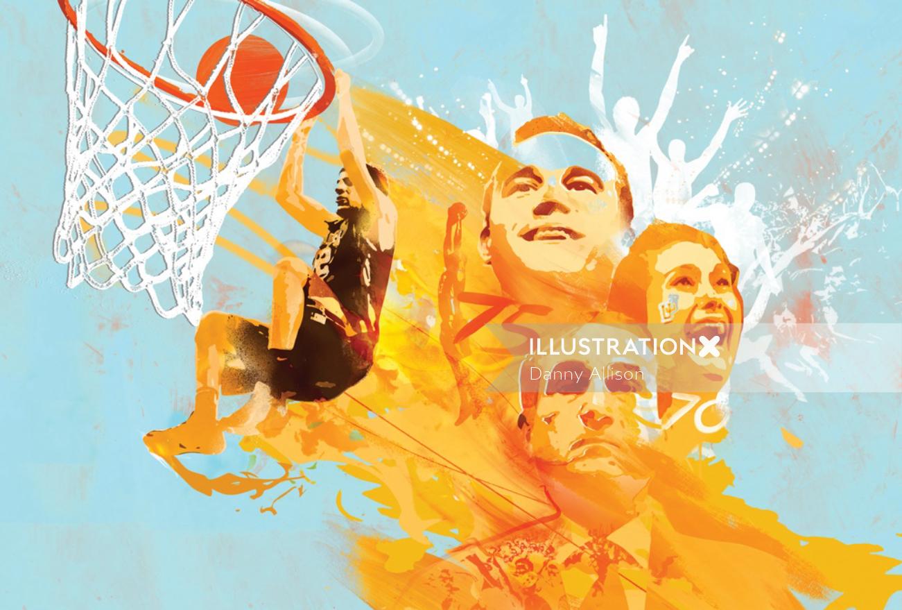 リーバスケットボールチームスポーツ＆フィットネスポスター
