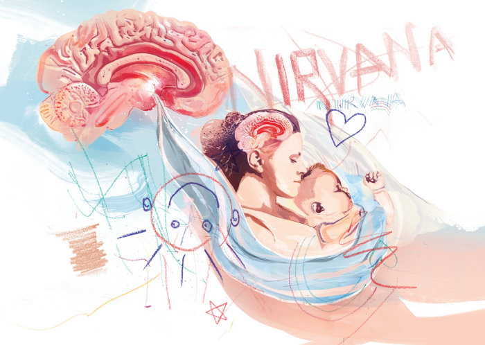 Self initiated medical illustration about mother and baby girl