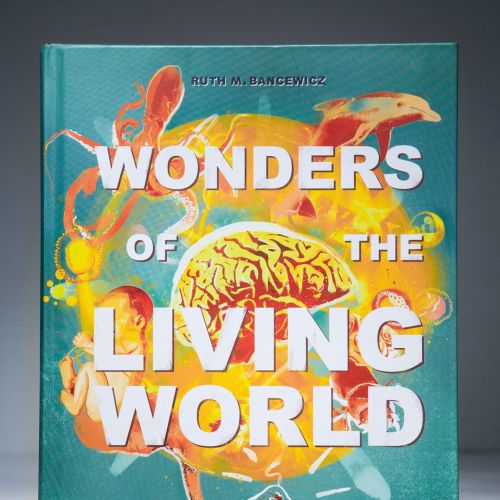 Illustrated cover for "Wonders of the Living World" book