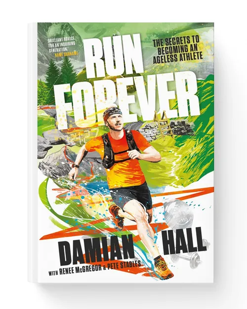 Book cover illustration for Run Forever by Damian Hall, artist Danny Allison