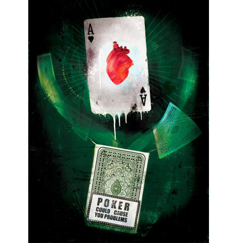 Conjunto de cartas de jogar, fundo verde, torneio de Rummy