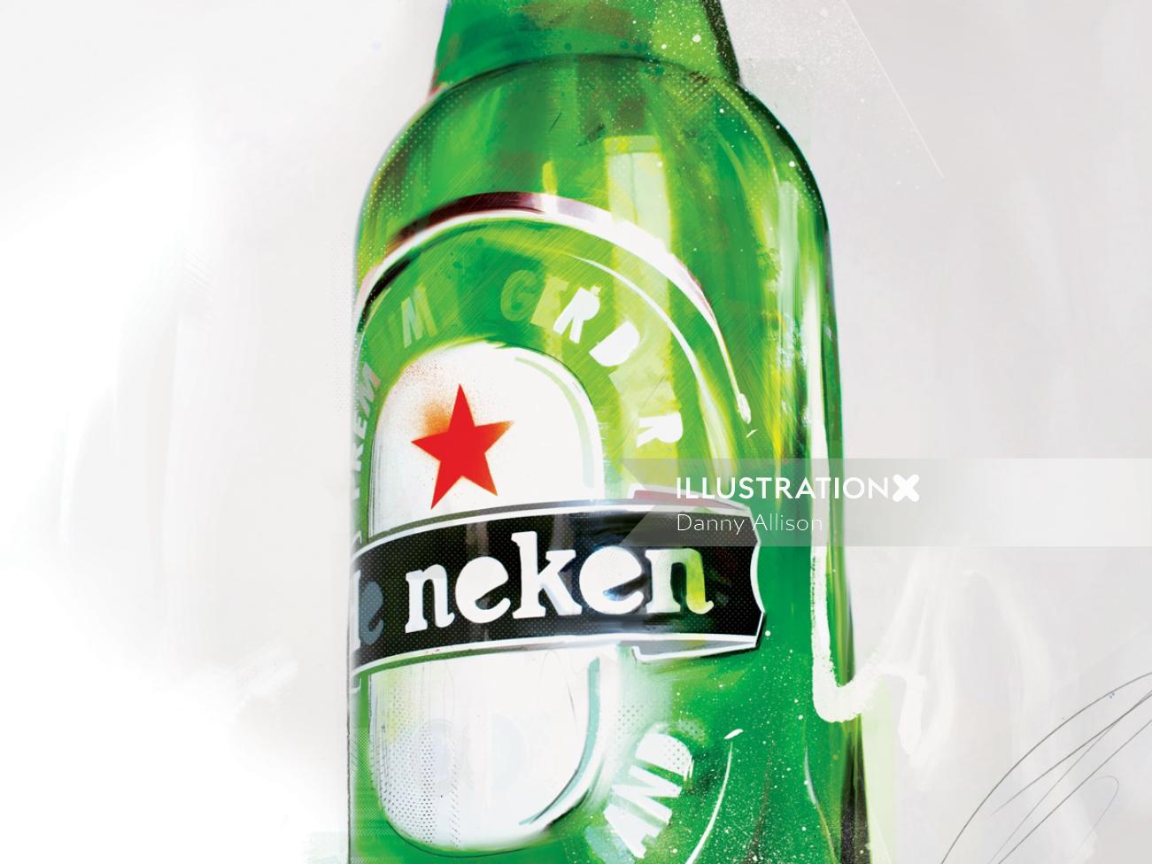 branding advert beer Heineken alcohol packaging label beer bottle