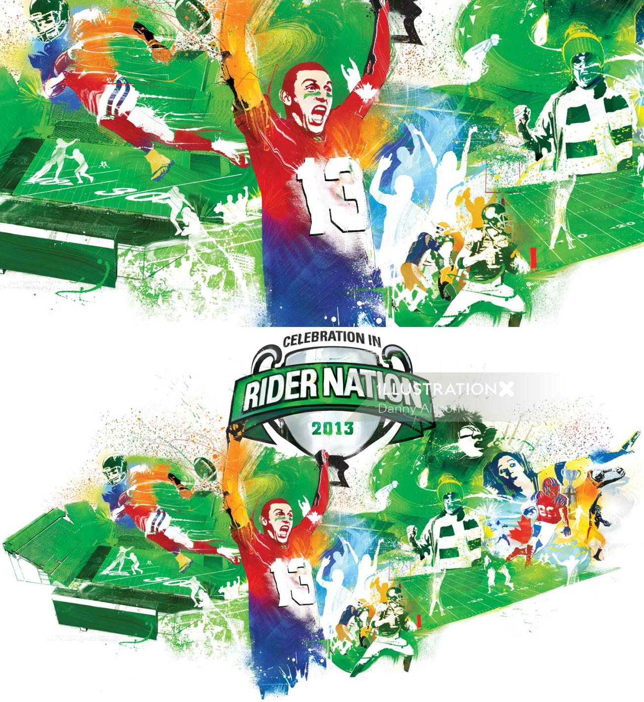 branding packaging nfl american football sport celebrate fans touchdown field goal