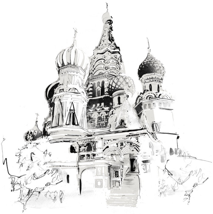 Russie, Moscou, noir et blanc, reportage, bâtiments, bâtiment, architecture, tourisme, vacances,