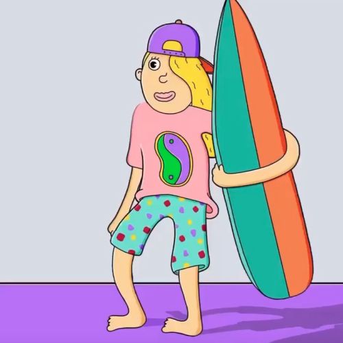 surfer girl character animation by Danvillage