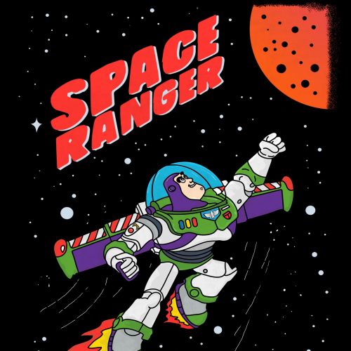 Digital painting of space ranger for t-shirt 