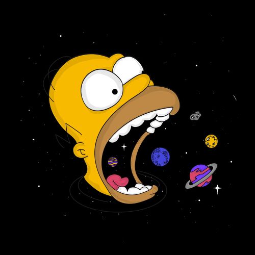 Cartoon & Humour simpson swallowing planets
