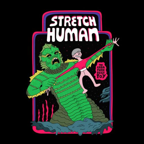 Graphic illustration of stretch human