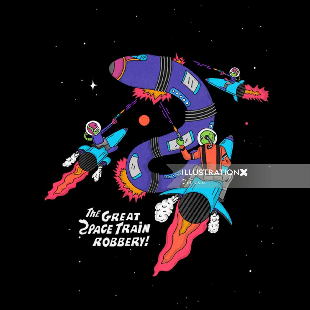 Graphic space ships