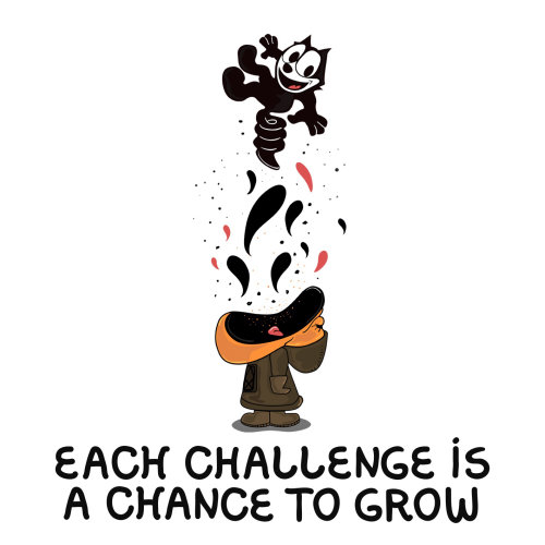 Conceptual illustration of each challenge is a chance to grow 