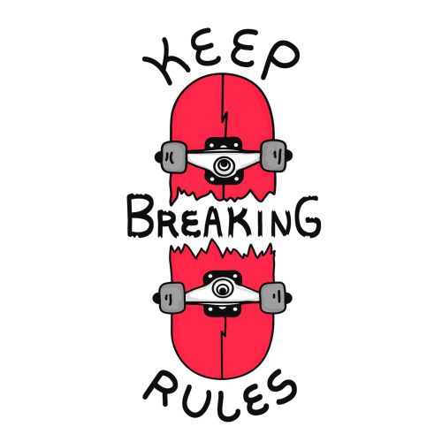 Comic design of keep breaking rules 