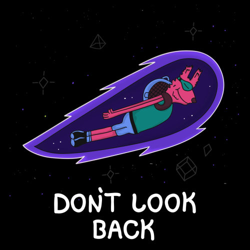 Graphic illustration of don't look back