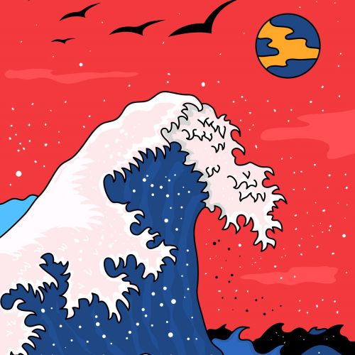 Graphic illustration of wave
