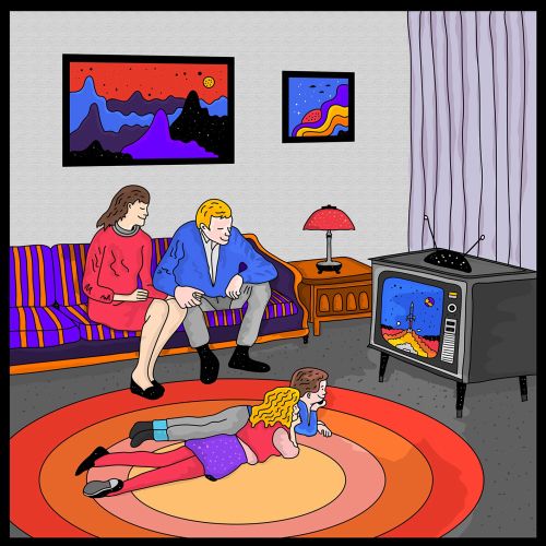 Cartoon & Humor family in living room