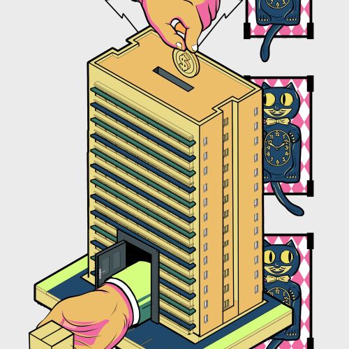 Financial savings conceptual artwork
