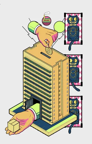 Financial savings conceptual artwork