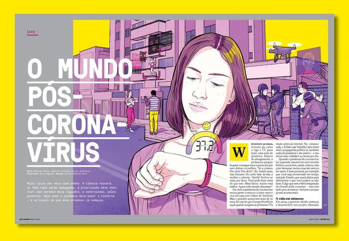 Woman checking smartwatch in urban scene by Davi Augusto