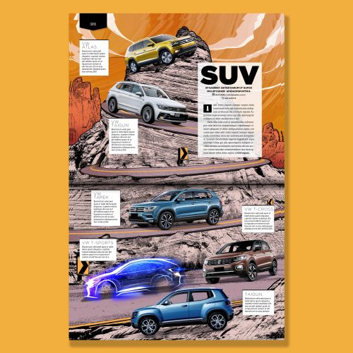 SUV model comparison infographic by Davi Augusto showing different SUV designs and features