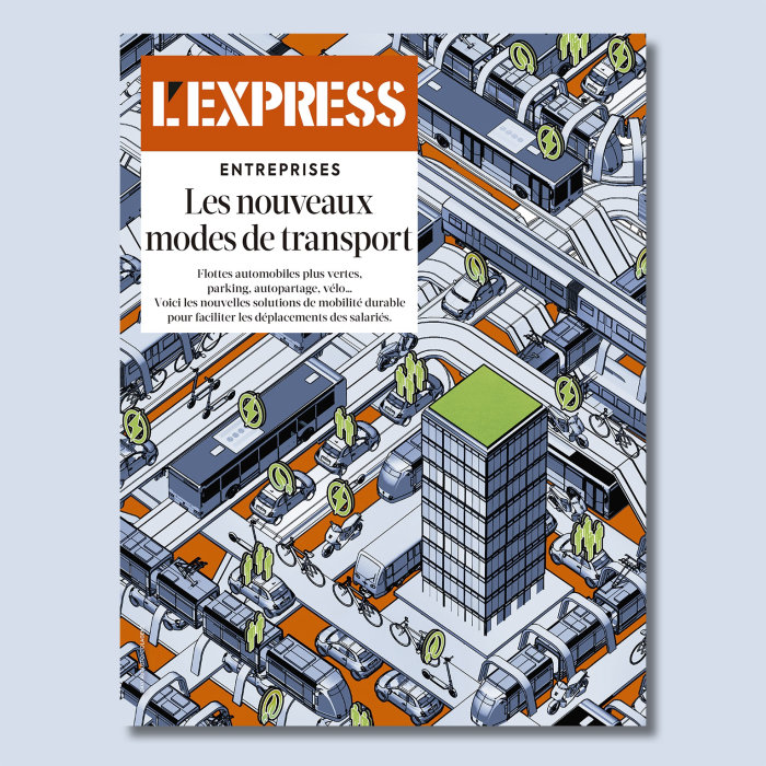 Design da capa da revista L&#39;Express