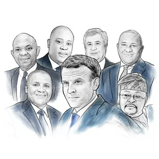Portrait of seven businessmen in suits by Davi Augusto