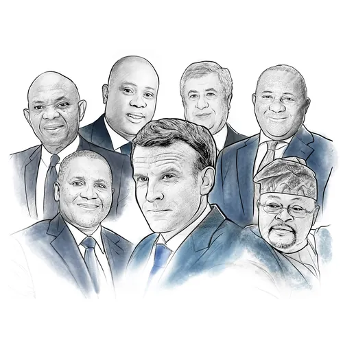 Retrato de sete homens de negócios de terno por Davi Augusto
