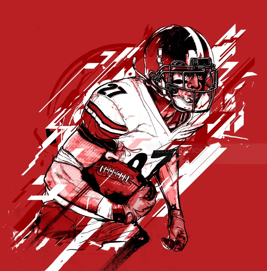 American football player running with ball by Davi Augusto