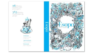 Esopo book cover with detailed animal illustrations by Davi Augusto