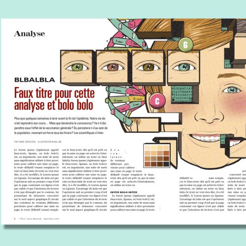 Infographic with abstract face and data elements by Davi Augusto