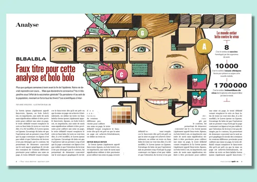 Infográfico com rosto abstrato e elementos de dados por Davi Augusto