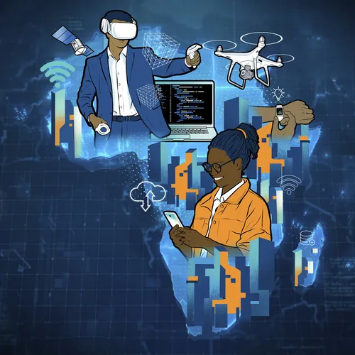 Inovação digital na África com realidade virtual, drones e dispositivos móveis pelo artista Davi Augusto