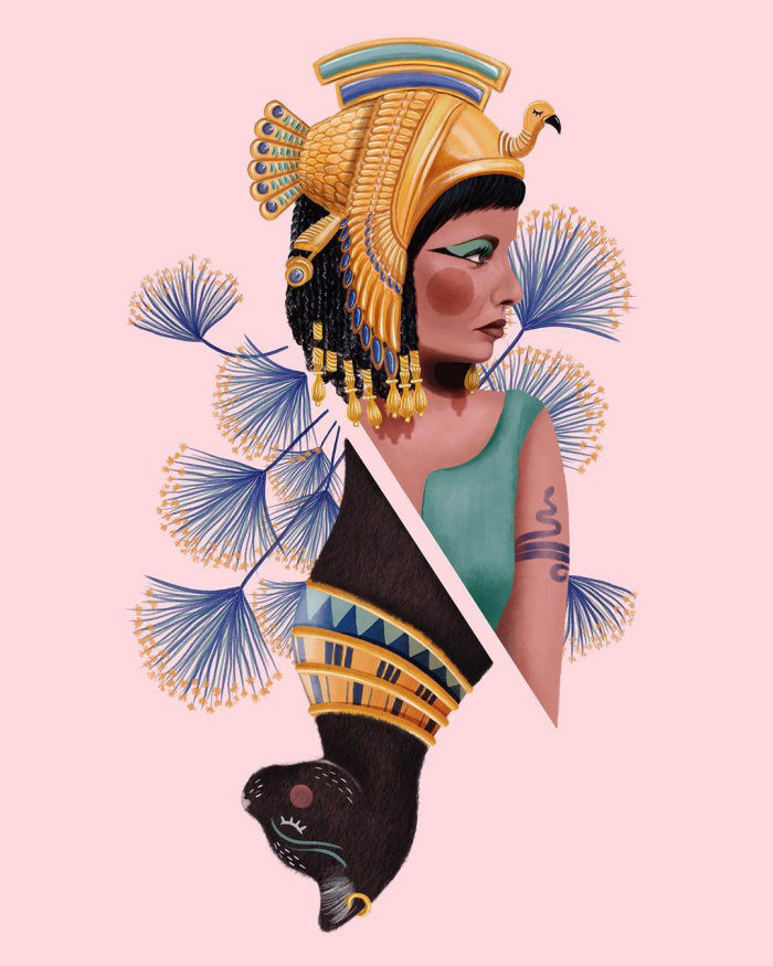 Art de l&#39;affiche portrait de la reine des sables
