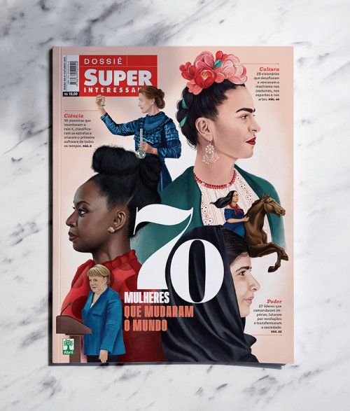 Revista Super Magazine 70 mulheres que mudaram o mundo arte da capa