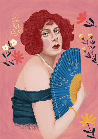 Portrait illustration of Lili Elbe