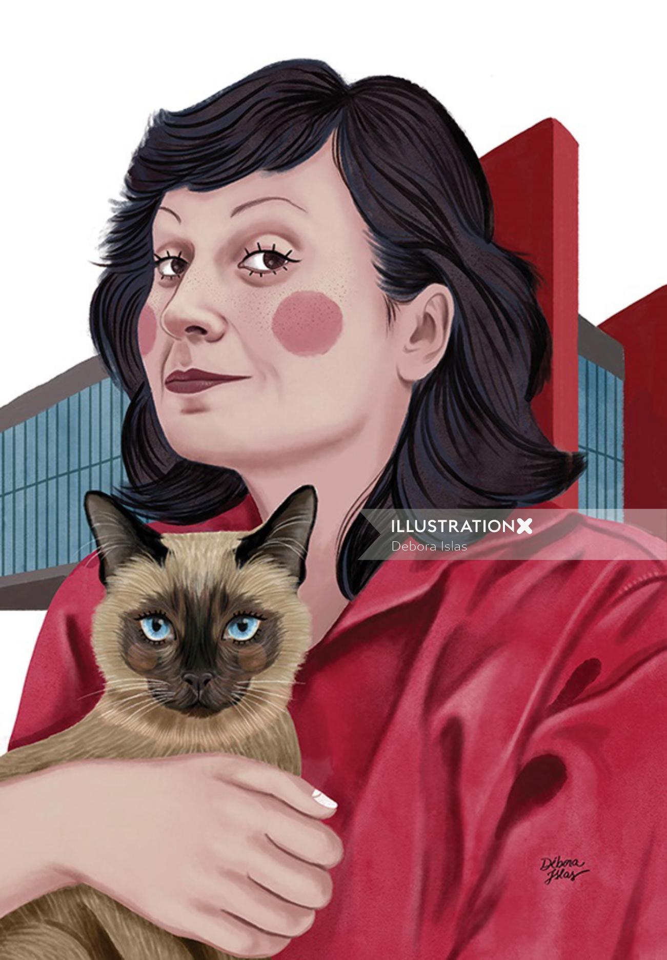 Lina Bo Bardi portrait illustration