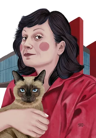 Ilustração de retrato de Lina Bo Bardi